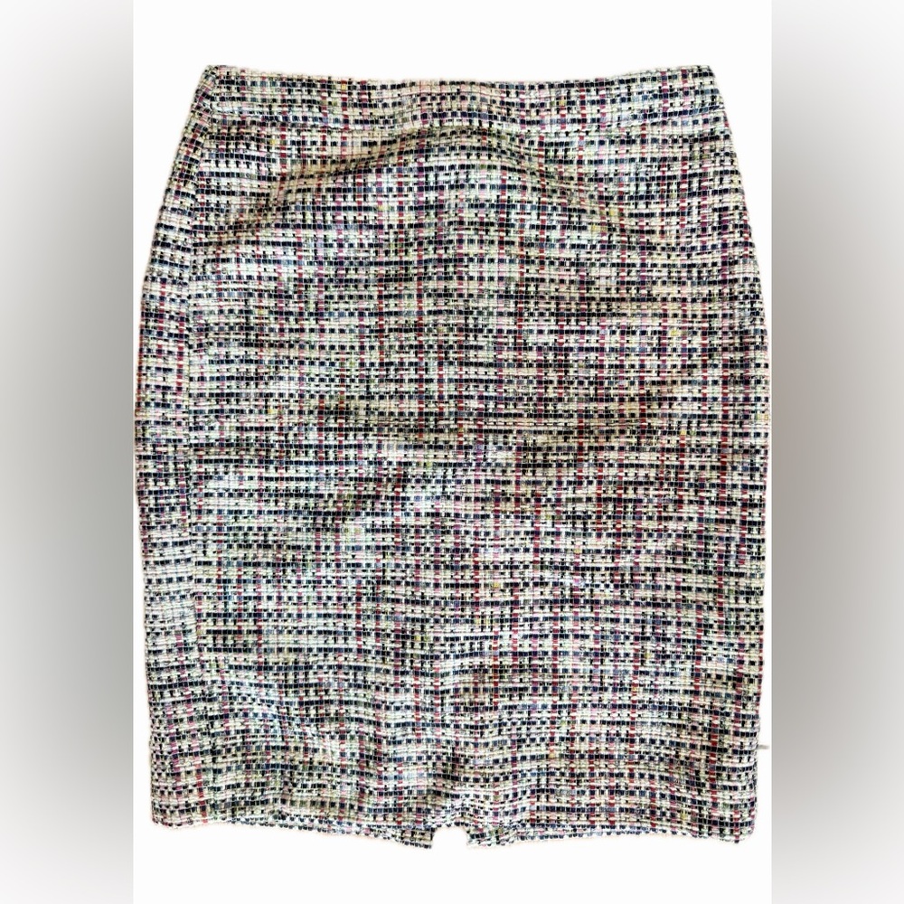 J.Crew Rainbow Tweed Pencil Skirt Size 0 Excellent Condition - Picture 2 of 9